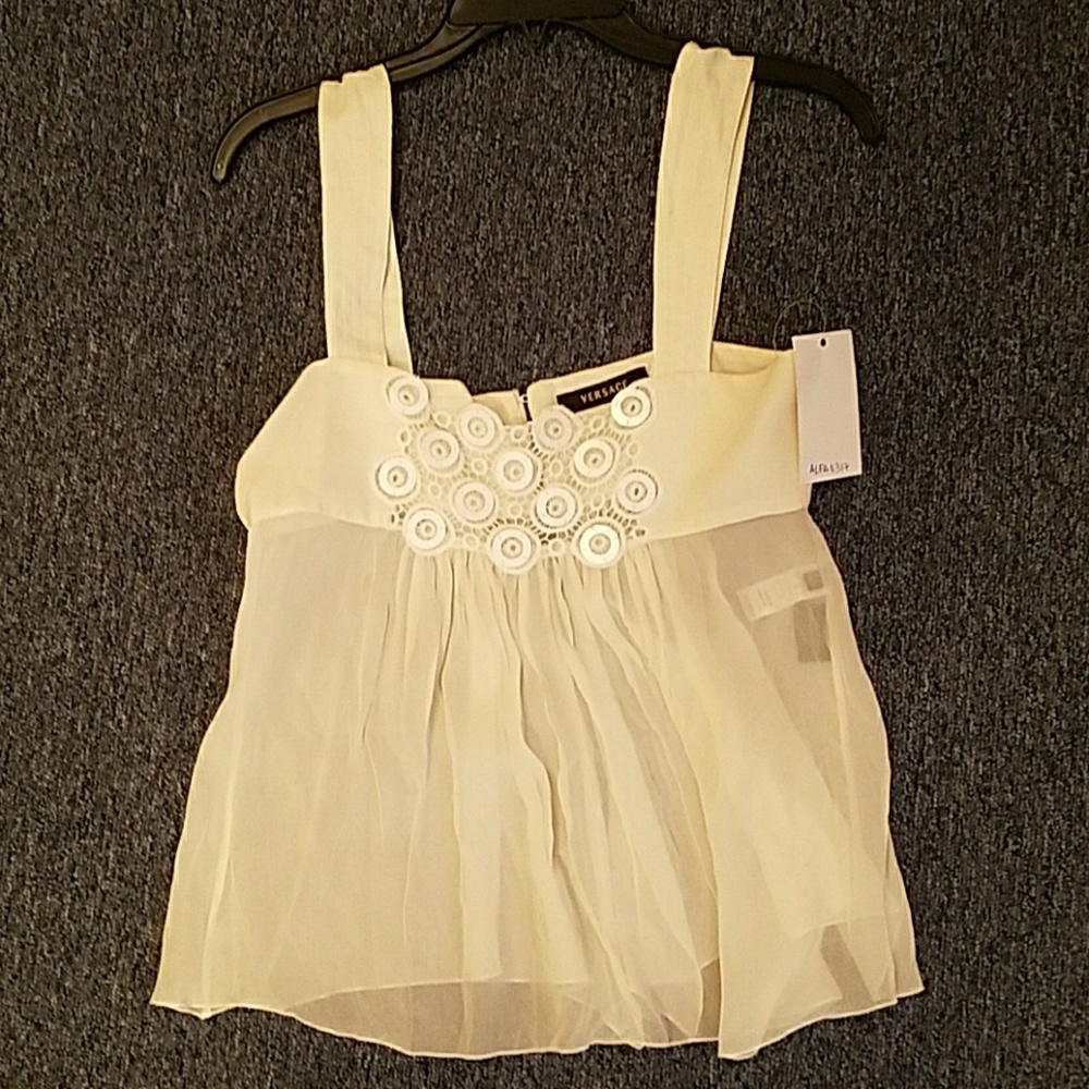 VERSACE 100% SILK SLEEVELESS TOP - Picture 5 of 8